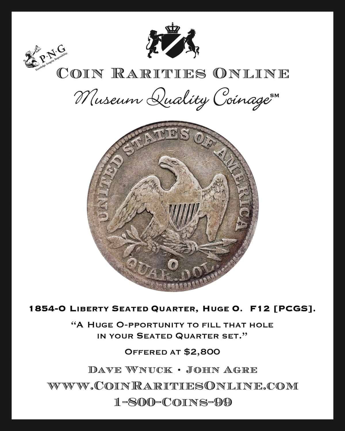 1854 O 25c ad